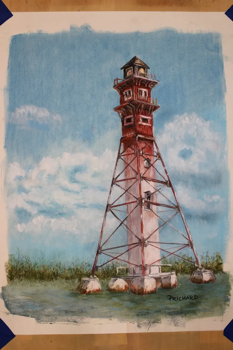 Miller Island Lighthouse, soft pastel